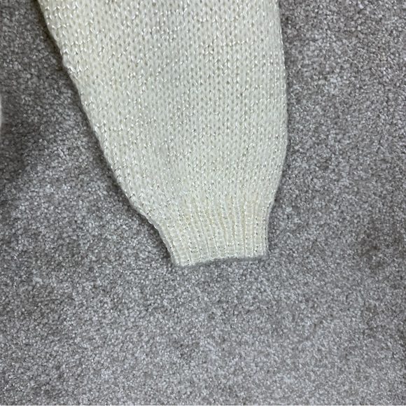 Duet Vintage Sweater Womens Small Cream Pullover Collared Beaded 80s NEW- 1217* - Picture 4 of 12